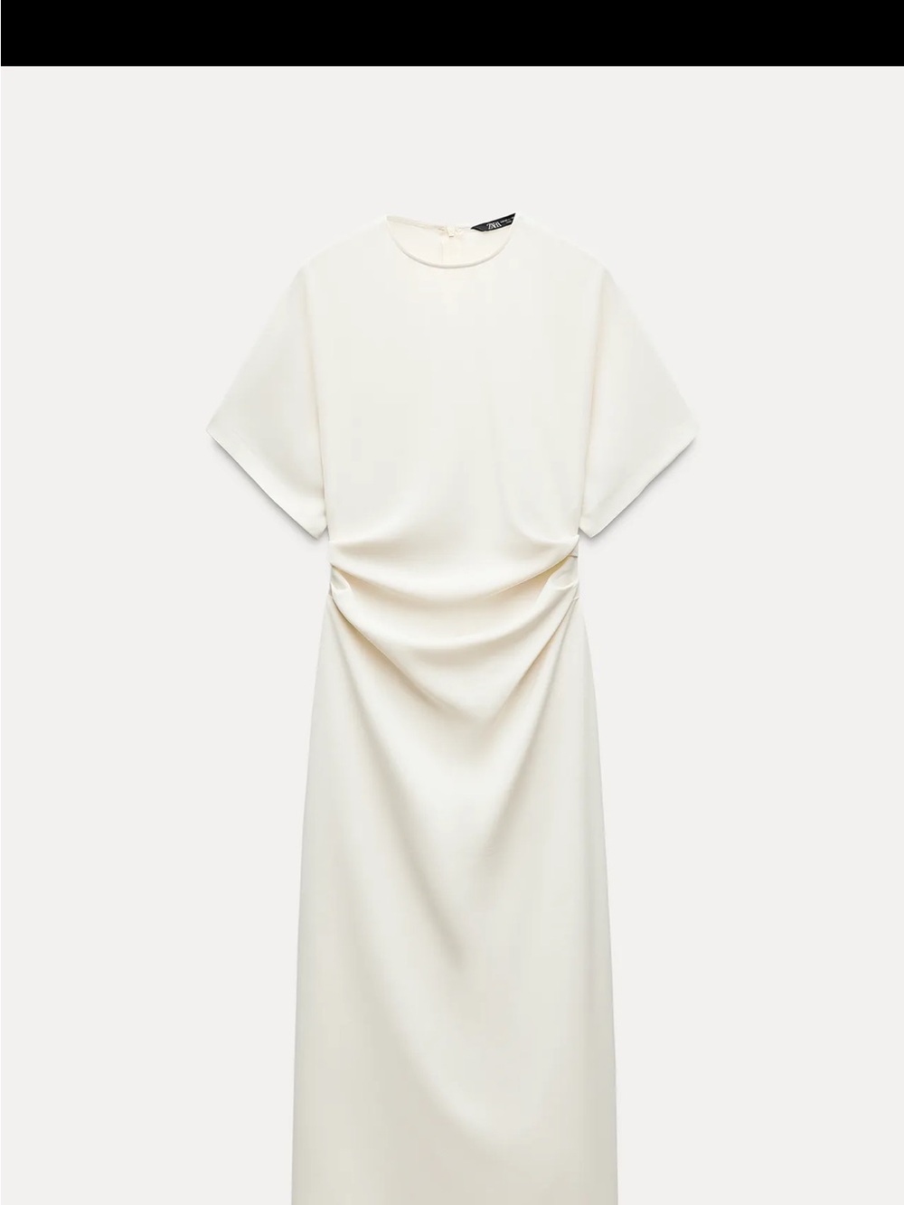 Zara Cream Draped Midi Dress